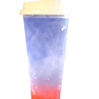 Lychee butterfly pea tea lemonade fizz